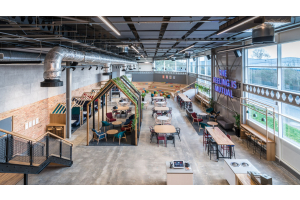 top view of a open plan office layout