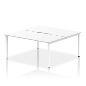 Office Bench Desks Evolve Plus 1600mm B2B 2 Person Office Bench Desk White Top White Frame BE146