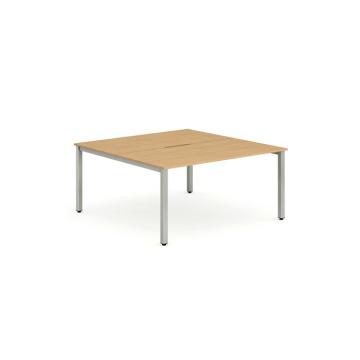 Evolve Plus B2B Bench Desk Silver Frame - 2 Person