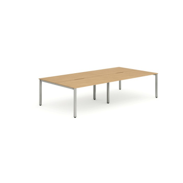 Evolve Plus B2B Bench Desk 4 Person with Silver Frame