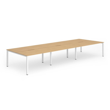 Evolve Plus B2B Bench Desk 6 Person with White Frame