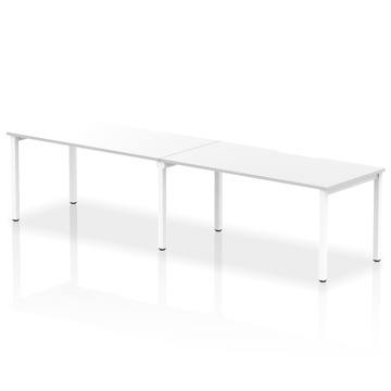 Evolve Plus Single Row 2 Person Bench Desk with White Frame