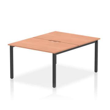 Office Bench Desks Evolve Plus 1200mm B2B 2 Person Office Bench Desk Beech Top Black Frame BE793