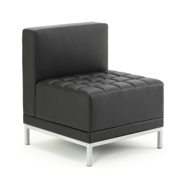 Office Meeting & Boardroom Infinity Modular Straight Back Sofa Chair Black Soft Bonded Leather BR000200