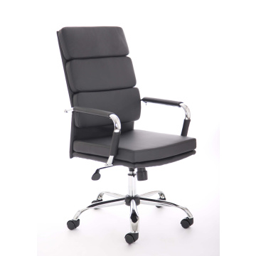 Office Home Office Advocate Executive Chair Black Soft Bonded Leather With Arms BR000204