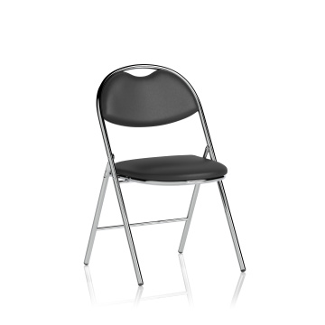 Office Meeting & Boardroom Milan Folding Black Vinyl Chrome Frame Chair BR000304