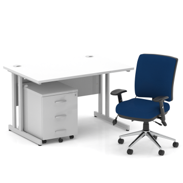 Impulse Silver Cantilever Straight Desk