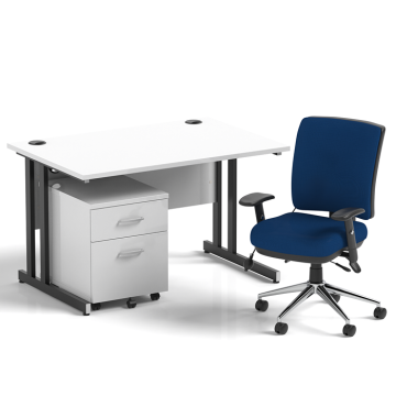 Impulse Black Cantilever Straight Desk