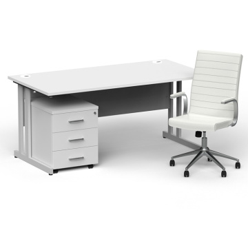 Impulse Silver Cantilever Straight Desk