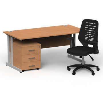 Impulse Silver Cantilever Straight Desk