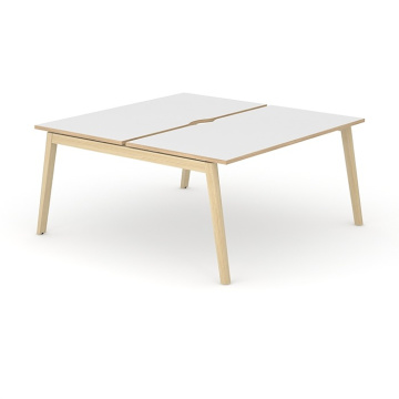 Nova Wood 2 Person Bench Desk, Natural Ash Frame 1640(d)