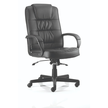 high back leather office chair on swivel casters black