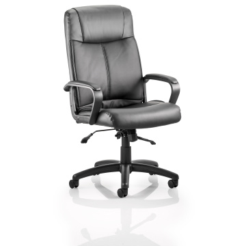 Office Furniture Packages Plaza Executive Chair Black Soft Bonded Leather With Arms EX000052
