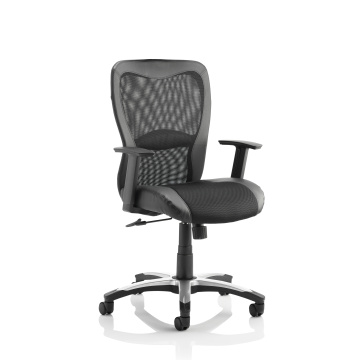 Office Executive Office Chairs Victor II Executive Chair Black Leather Black Mesh With Arms EX000075