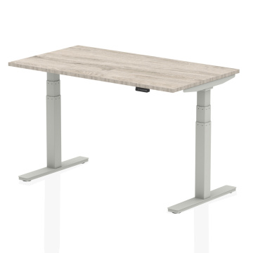 Air Silver Frame Height Adjustable Desk without Cable Ports