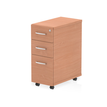 Office Cupboards Impulse 3 Drawer Narrow Under Desk Pedestal Beech I001649