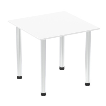 Impulse Square Table With Chrome Post Leg