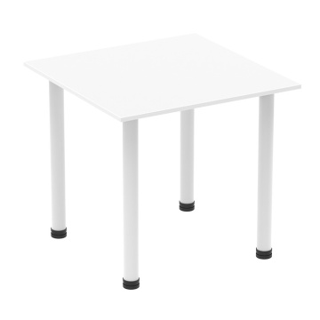 Impulse Square Table With White Post Leg