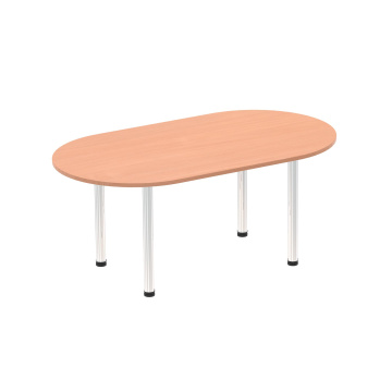 Office Boardroom Tables Impulse 1800mm Boardroom Table Beech Top Chrome Post Leg I003717