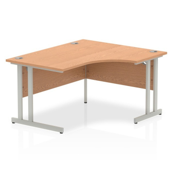 Impulse Right Crescent Desk Silver Cantilever Leg