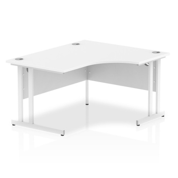 Impulse Right Crescent Desk White Cantilever Leg