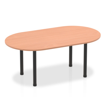 Office Boardroom Tables Impulse 1800mm Boardroom Table Beech Top Black Post Leg I004176