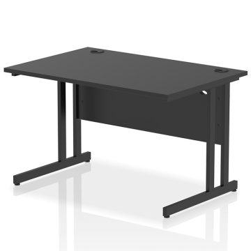 Impulse Straight Desk Black Cantilever Leg