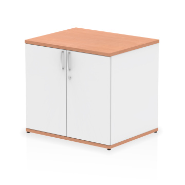 Office Cupboards Impulse 600Dmm Desk High Cupboard Beech and White I005063