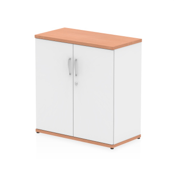 Office Cupboards Impulse 800mm Cupboard Beech and White I005069