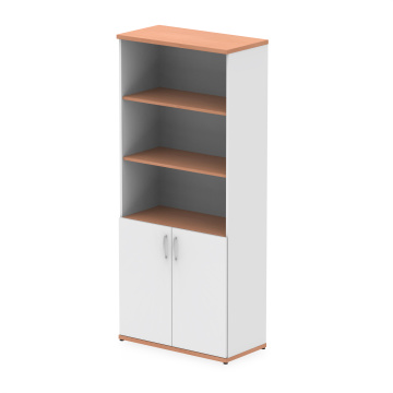 Office Bookcases Impulse 2000mm Open Shelves Cupboard Beech/White I005100
