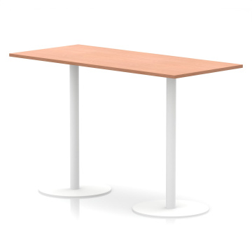 Italia Rectangular Poseur Table White Leg