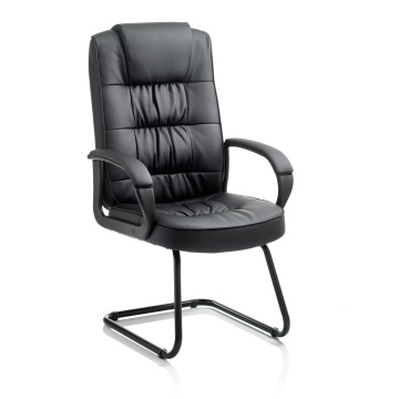 Office Meeting Chairs Moore Visitor Cantilever Black Leather With Arms KC0151