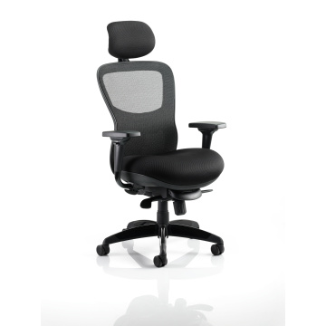 Office Task & Operator Chairs Stealth Shadow Ergo Chair Black Airmesh Seat And Mesh Back With Arms And Headrest KC0158