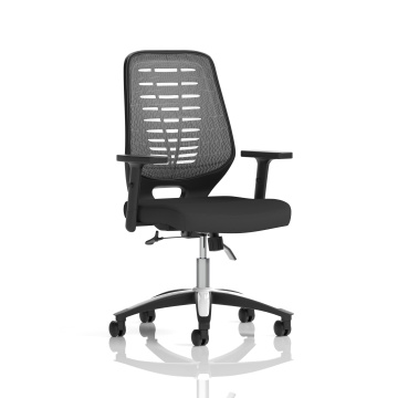 Office Task & Operator Chairs Relay Task Chair Airmesh Seat Silver Back With Height Adjustable Arms KC0286