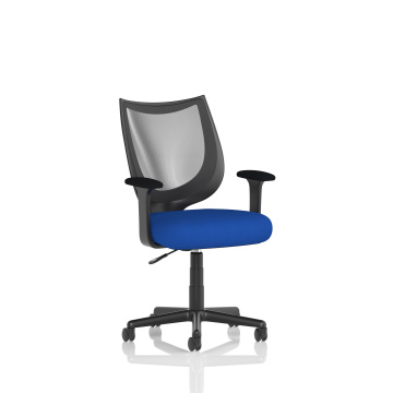 Office Task & Operator Chairs Camden Black Mesh Chair in Seat Stevia Blue KCUP1516