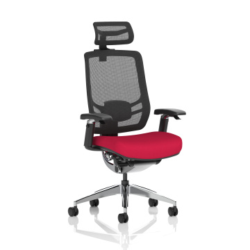 Office Task & Operator Chairs Ergo Click Bespoke Fabric Seat Bergamot Cherry Black Mesh Back with Headrest KCUP1928