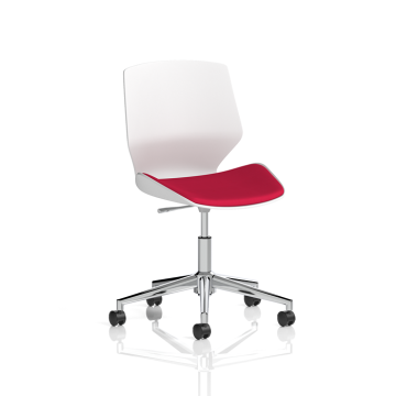 Florence 5 Star Base White Frame Fabric Visitor Chair
