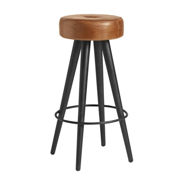Malibu Stool with seat in Bruciato Tan Leather