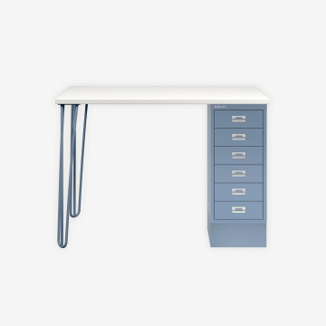 Multidesk with hairpin legs