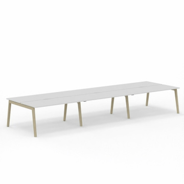Nova Wood 6 Person Bench Desk 1440(d)