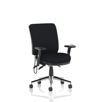 Office Task & Operator Chairs Chiro Medium Back Task Operators Chair Black With Arms OP000010