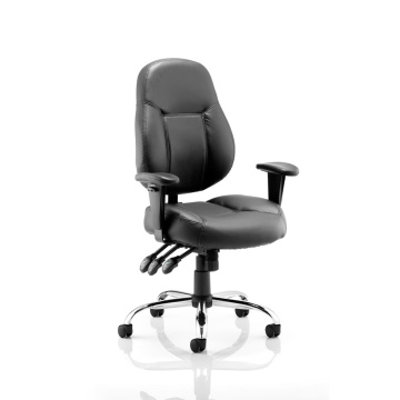 Office Desk Chairs Storm Task Chair Black Soft Bonded Leather With Arms OP000129
