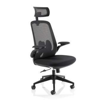 Sigma Executive Mesh Black Chair With Folding Arms
