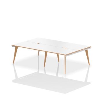 Office Bench Desks Oslo 1200mm B2B 4 Person Bench Desk White Top White Frame OSL0104