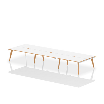 Office Bench Desks Oslo 1200mm B2B 6 Person Bench Desk White Top White Frame OSL0105