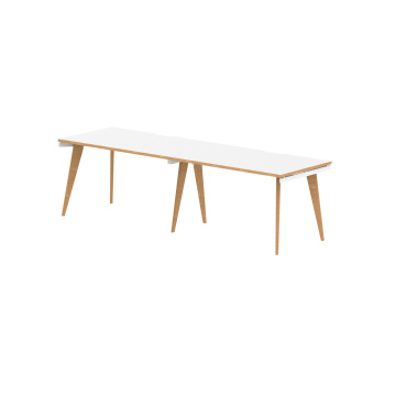 Office Bench Desks Oslo 1200mm Single Row 2 Person Desk White Top White Frame OSL0117