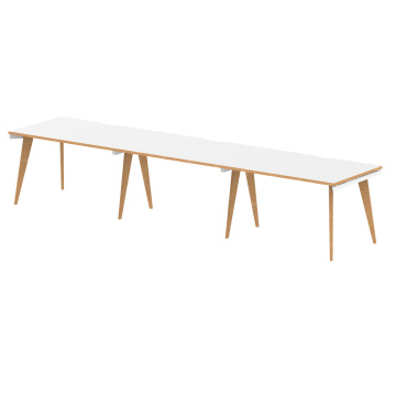Office Bench Desks Oslo 1200mm Single Row 3 Person Desk White Top White Frame OSL0118