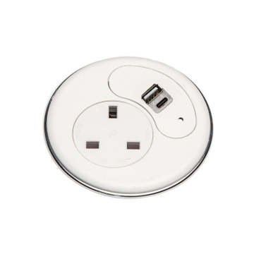 Punto In Desk 80mm Grommet Power Socket & USB Charging Module