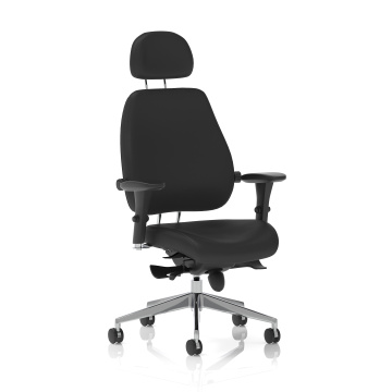 Office Task & Operator Chairs Chiro Plus Ultimate Black Leather With Arms With Headrest DI PO000013DI