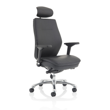 Office Task & Operator Chairs Domino Black Bonded Leather With Arms & Headrest PO000065